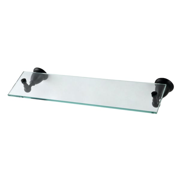Bathroom Glass Shelf, Matte Black